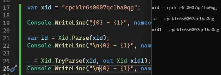 Covert string to Xid